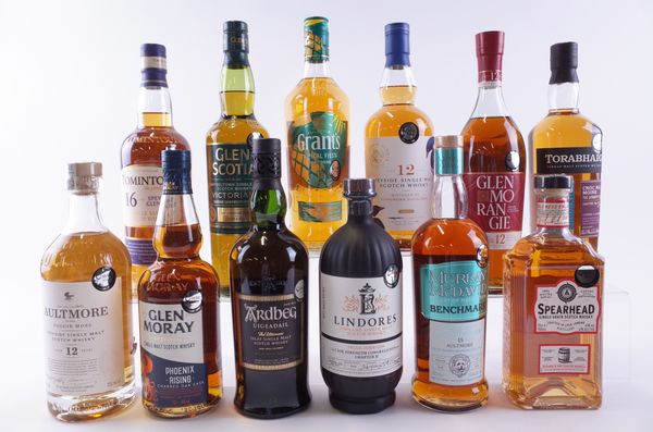 TWELVE BOTTLES WHISKY