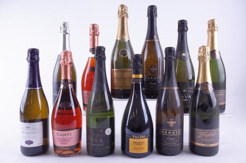 TWELVE BOTTLES PROSECCO, CAVA AND SPARKLING WINE