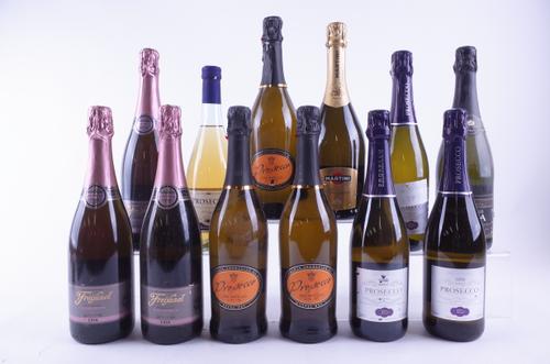 TWELVE BOTTLES CAVA AND PROSECCO
