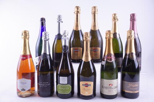 TWELVE BOTTLES PROSECCO, CAVA AND SPARKLING WINE