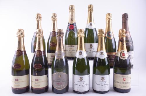 EIGHT BOTTLES CHAMPAGNE AND FOUR SPARKLING WINE