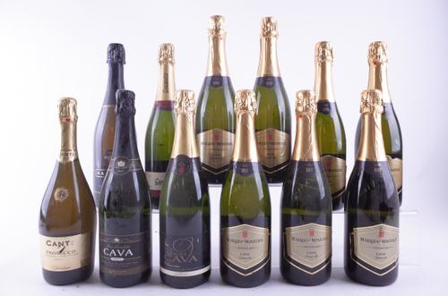 TEN BOTTLES CAVA, ONE PROSECCO AND ONE SPARKLING WINE