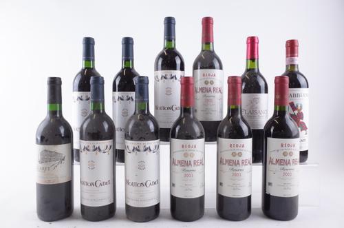 TWELVE BOTTLES RED WINE