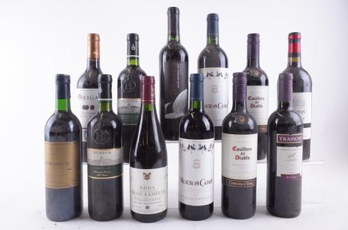 TWELVE BOTTLES RED WINE