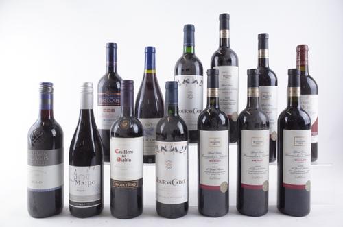 THIRTEEN BOTTLES RED WINE