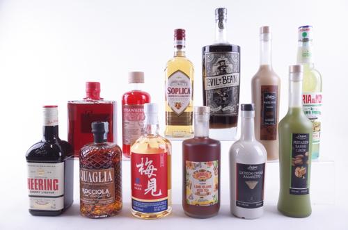 ELEVEN BOTTLES VARIOUS LIQUEURS AND ONE COCKTAIL