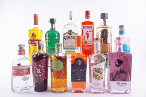 TWELVE BOTTLES FLAVOURED GIN