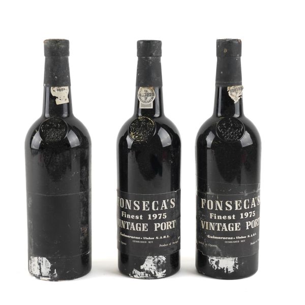 THREE BOTTLES OF FONSECA'S FINEST VINTAGE PORT 1975 (3)