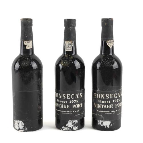 THREE BOTTLES OF FONSECA'S FINEST VINTAGE PORT 1975 (3)