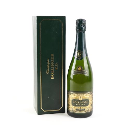 A BOTTLE OF BOLLINGER CHAMPAGNE R.D.  EXTRA BRUT 1979