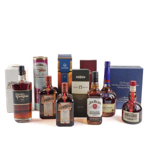 TWELVE BOTTLES OF SPIRITS INCLUDING DRAMBUIE AND COINTREAU (12)