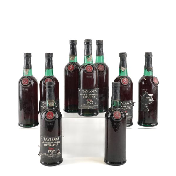 NINE BOTTLES OF TAYLOR'S 4XX LATE BOTTLED VINTAGE RESERVE PORT 1972 (9)