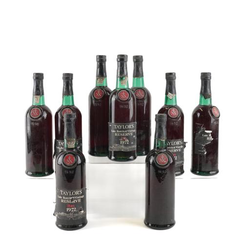 NINE BOTTLES OF TAYLOR'S 4XX LATE BOTTLED VINTAGE RESERVE PORT 1972 (9)