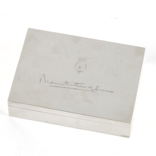 MOUNTBATTEN INTEREST: A SILVER RECTANGULAR BOX AND COVER