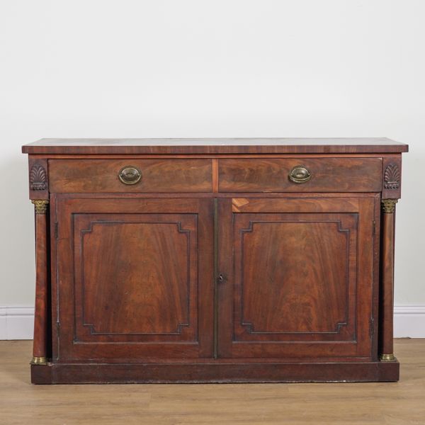 AN EARLY 19TH CENTURY MAHOGANY SIDE CUPBOARD