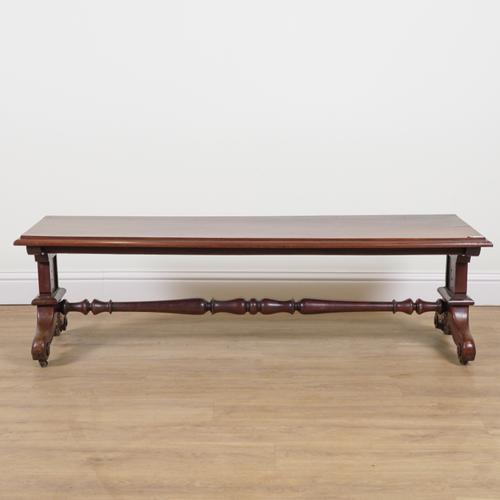 A WALNUT RECTANGULAR WINDOW SEAT