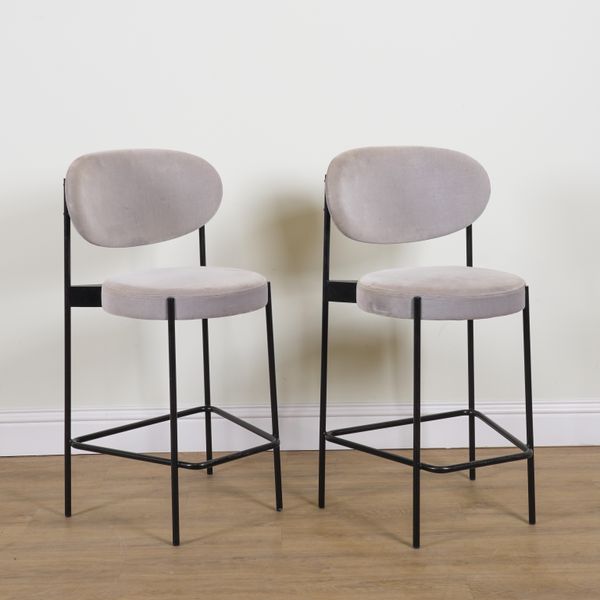 VERPAN; A PAIR OF MODERN UPHOLSTERED BAR STOOLS (2)