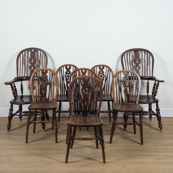 A PAIR OF 18TH CENTURY STYLE ASH AND ELM WINDSOR ARMCHAIRS (8)