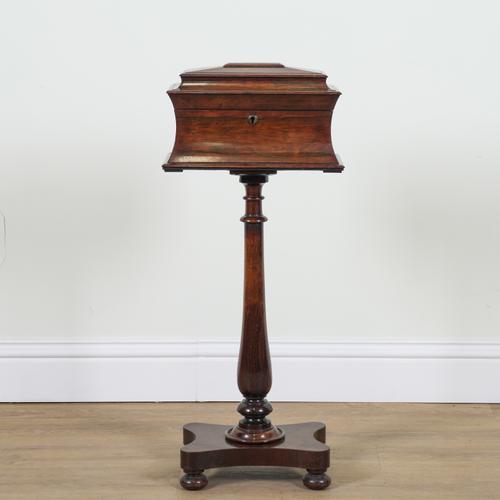 A WILLIAM IV ROSEWOOD TEAPOY