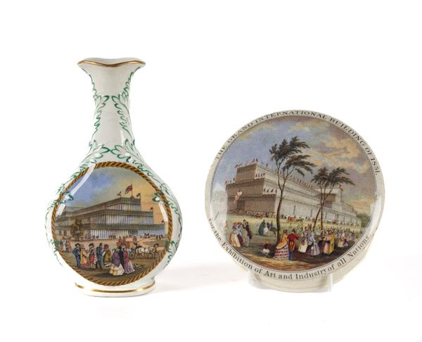 A PRATTWARE EXHIBITION BUILDINGS 1851 `PRINCESS CHRISTIAN' VASE (3)