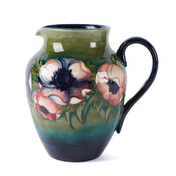 A MOORCROFT `ANENOME' PATTERN JUG