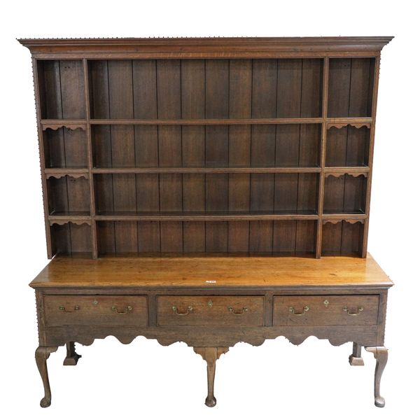 AN 18TH CENTURY STYLE OAK DRESSER