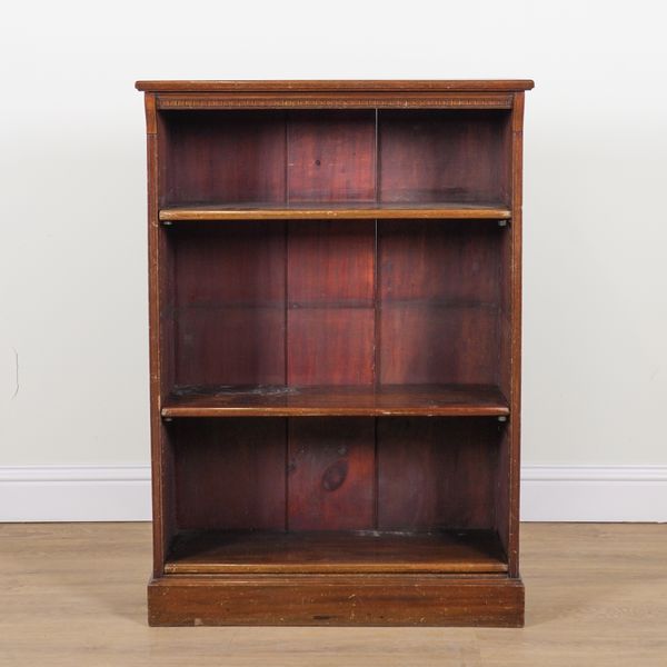 A MAHOGANY OPEN BOOKCASE