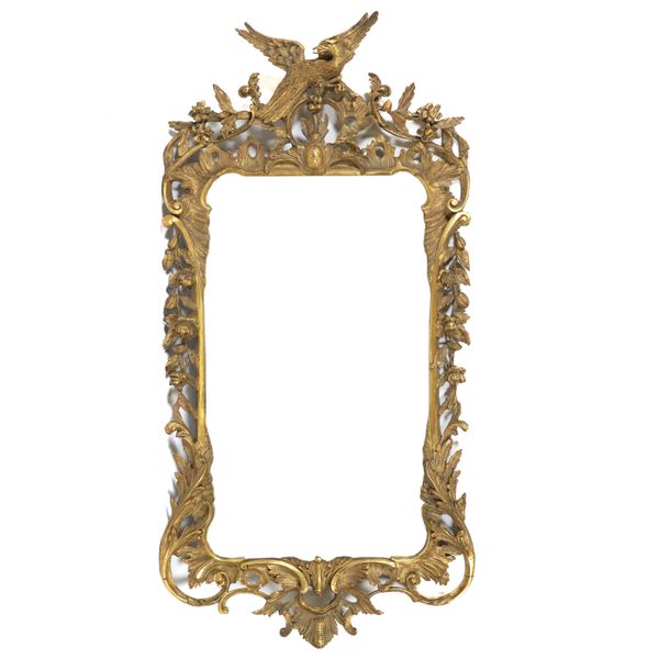 AN 18TH CENTURY STYLE GILTWOOD WALL MIRROR