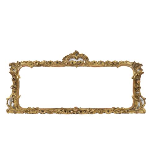 AN EARLY 18TH CENTURY GILT FRAMED TRIPLE PLATE OVERMANTEL WALL MIRROR