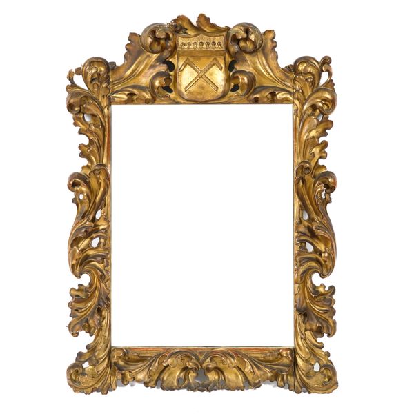 A 19TH CENTURY CONTINENTAL GILT FRAMED WALL MIRROR