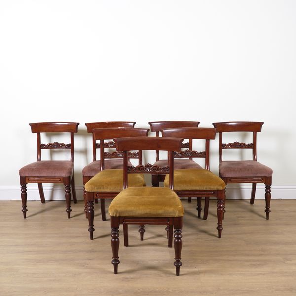 A SET OF EIGHT VICTORIAN STYLE MAHOGANY BAR BACK DINING CHAIRS (8)