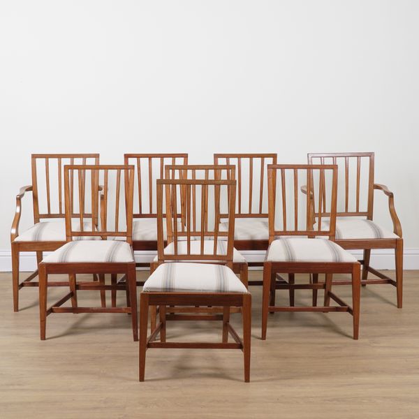 PROBABLY GORDON RUSSELL; A SET OF EIGHT MAHOGANY STICKBACK DINING CHAIRS (8)