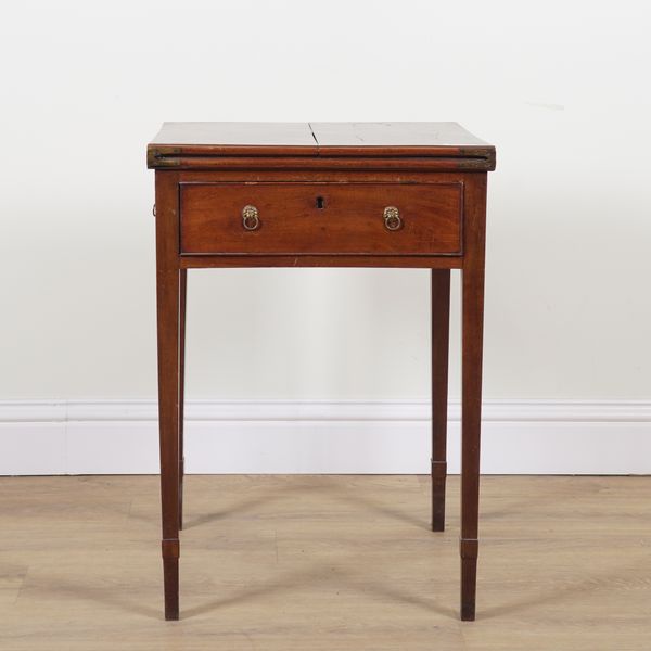 AN 18TH CENTURY CONTINENTAL MAHOGANY FOLD-OUT GAMES TABLE