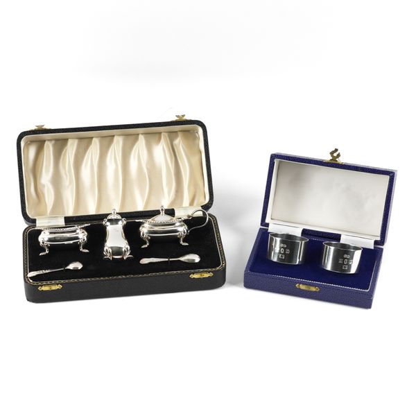 TWO CASED SILVER SETS