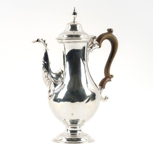 A GEORGE III SILVER COFFEE POT