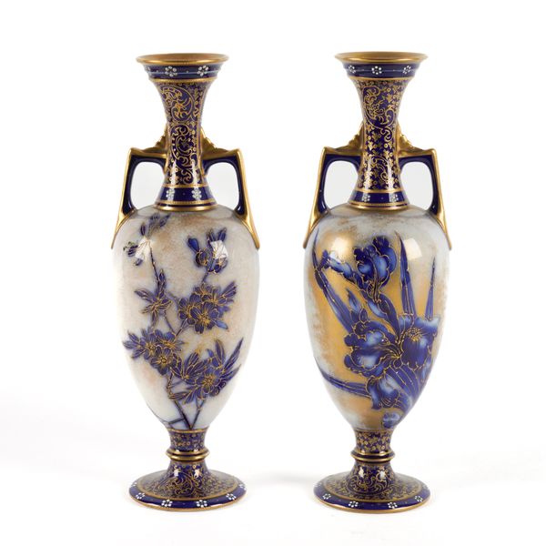 A PAIR OF DOULTON BURSLEM TWO- HANDLED VASES (2)