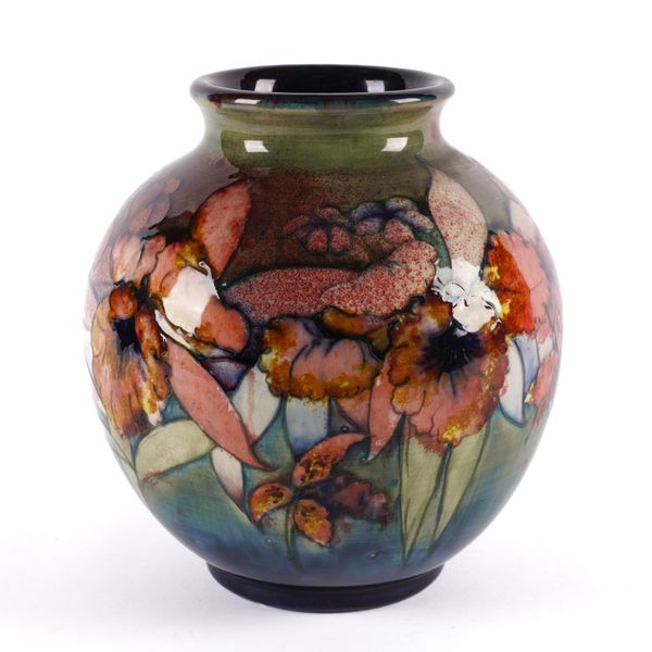 A LARGE MOORCROFT FLAMBE GLOBE VASE