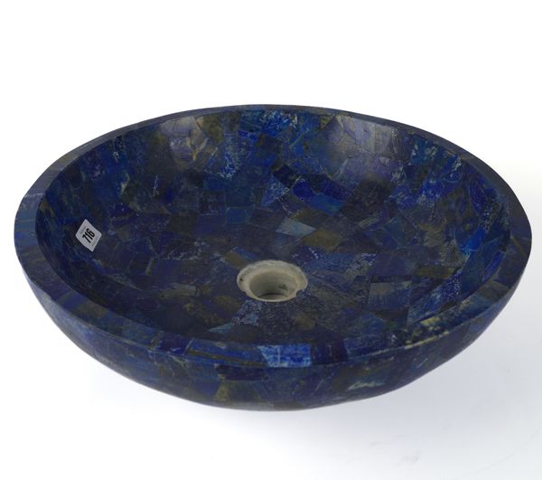 A LAPIZ LAZULI VENEERED WASH BASIN BOWL