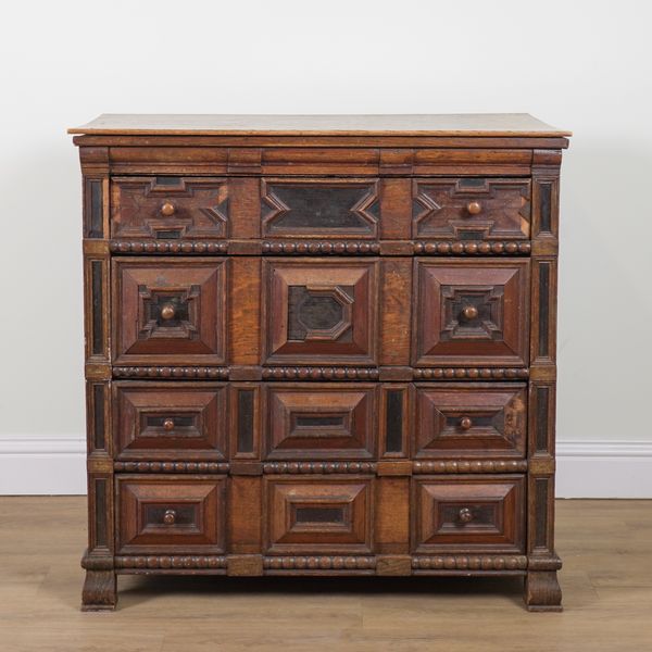 AN 18TH CENTURY AND LATER OAK CHEST