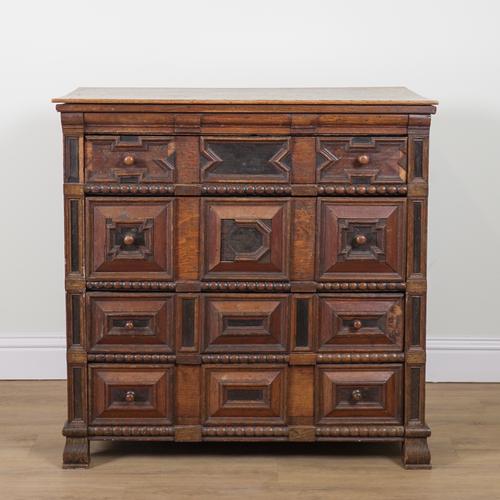 AN 18TH CENTURY AND LATER OAK CHEST