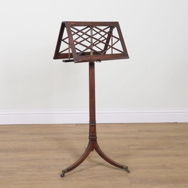 A GEORGE III MAHOGANY MUSIC/DUET STAND