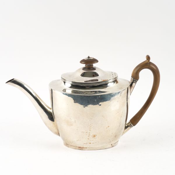 A GEORGE III SILVER TEAPOT