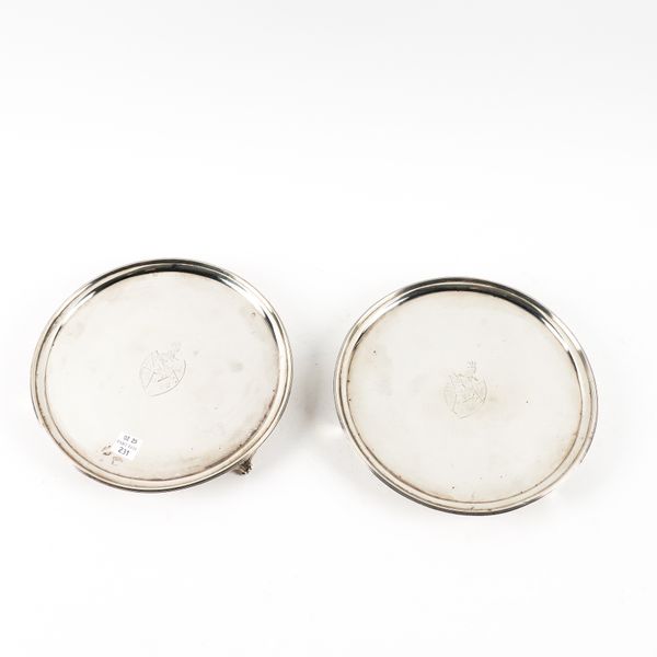 A PAIR OF GEORGE III SILVER SALVERS (2)