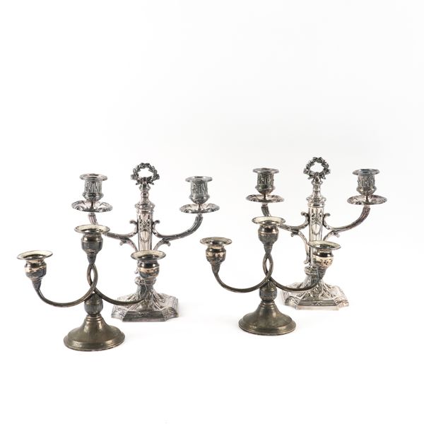 TWO PAIRS OF CANDELABRA (4)