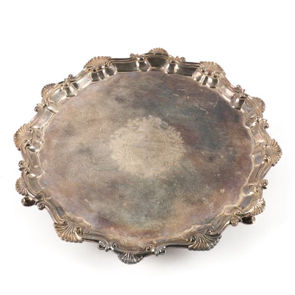 A LATE GEORGE II SILVER SALVER