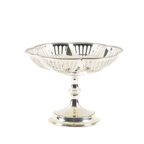 A SILVER PEDESTAL BONBON DISH