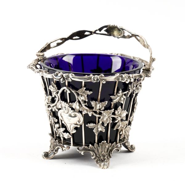 A VICTORIAN SILVER SUGAR BASKET