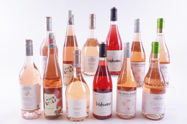 TWELVE BOTTLES FRENCH, SPANISH AND MOLDOVAN ROSÉ WINE