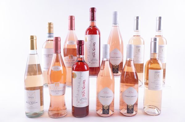 TWELVE BOTTLES FRENCH, ITALIAN AND SPANISH ROSÉ WINE