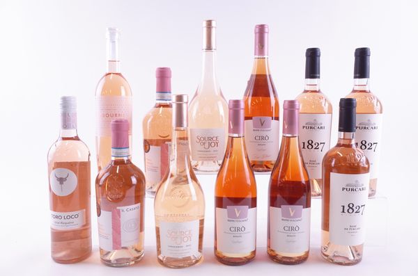 TWELVE BOTTLES MOLDOVAN, ITALIAN, FRENCH, ENGLISH AND SPANISH ROSÉ WINE